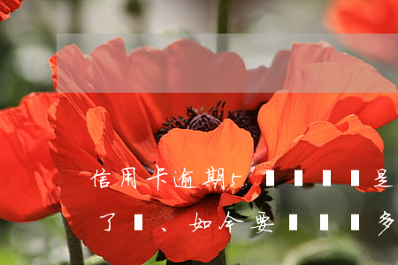 信用卡逾期5萬單張還是(五千的信用卡逾期了、如今要還兩萬多)